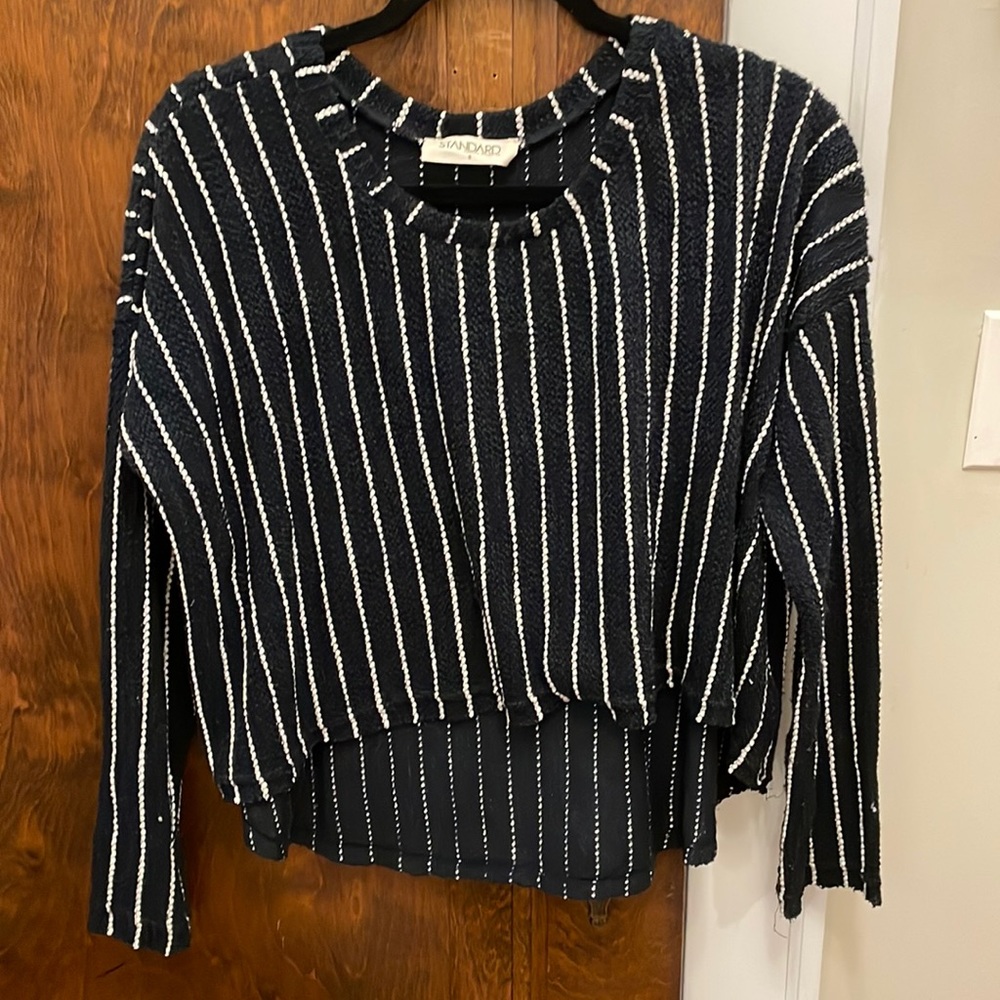 Navy/White Striped Sweater